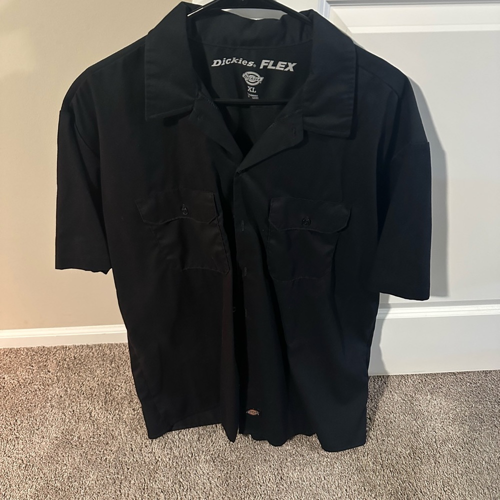 Dickies Men's Black Casual Button Down Shirt